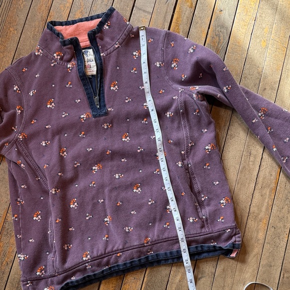 Fat Face Purple Floral Airlie Sweatshirt Quarter Zip - Picture 7 of 11